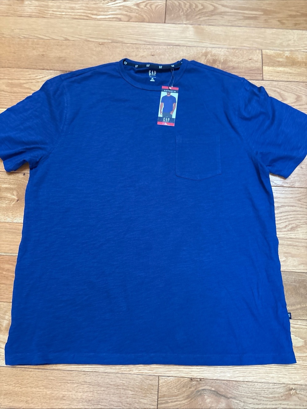 GAP Mens XL Blue Slub Picket Tee Shirt Crew Neck Short Sleeves NWT